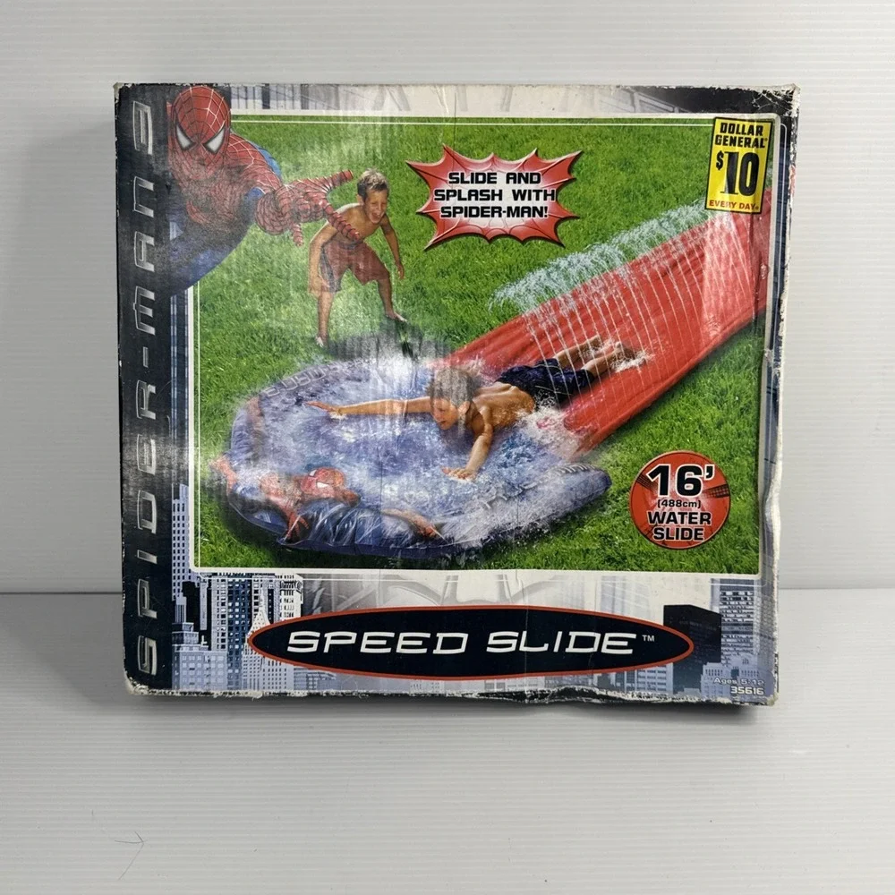 Vintage Y2K Spider-Man 3 Web Shower Water Slide 16 Ft Long RARE FROM 2006 Marvel
